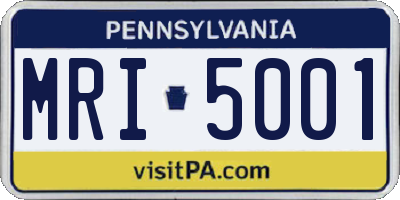 PA license plate MRI5001