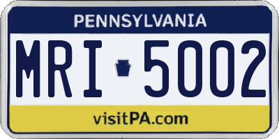 PA license plate MRI5002