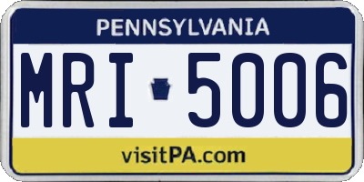 PA license plate MRI5006