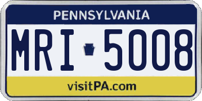 PA license plate MRI5008