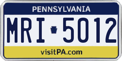 PA license plate MRI5012