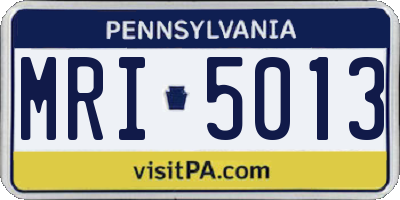 PA license plate MRI5013