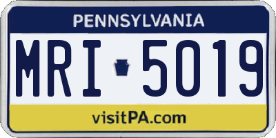 PA license plate MRI5019