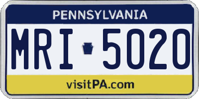 PA license plate MRI5020
