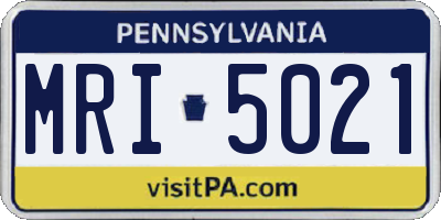 PA license plate MRI5021