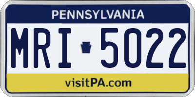 PA license plate MRI5022