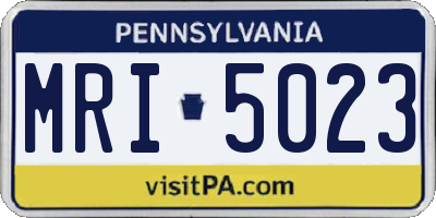 PA license plate MRI5023