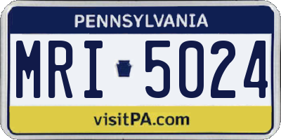 PA license plate MRI5024