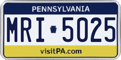 PA license plate MRI5025