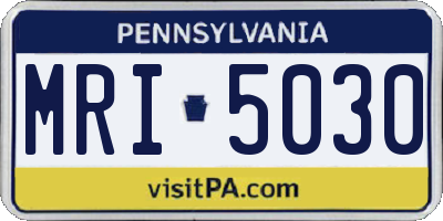 PA license plate MRI5030