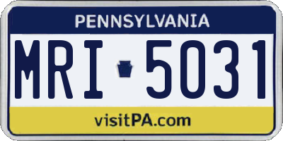 PA license plate MRI5031