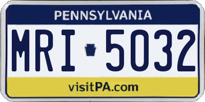PA license plate MRI5032
