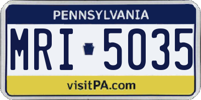 PA license plate MRI5035