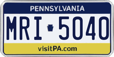 PA license plate MRI5040