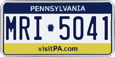 PA license plate MRI5041