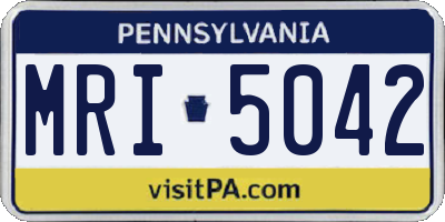 PA license plate MRI5042