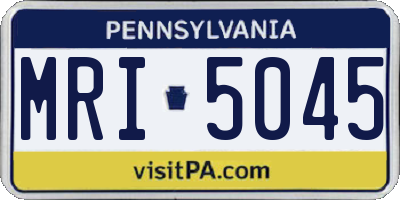 PA license plate MRI5045
