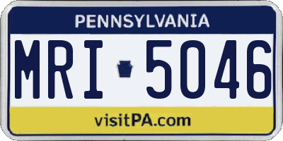 PA license plate MRI5046