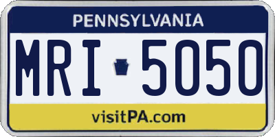 PA license plate MRI5050