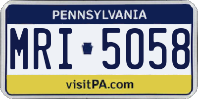 PA license plate MRI5058
