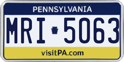 PA license plate MRI5063