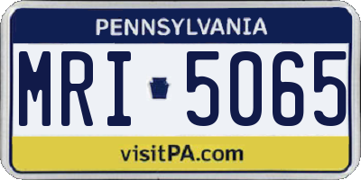 PA license plate MRI5065