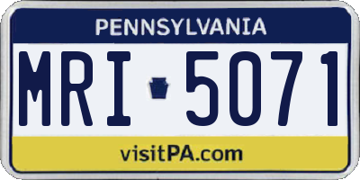 PA license plate MRI5071