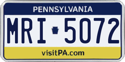 PA license plate MRI5072