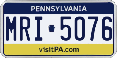 PA license plate MRI5076