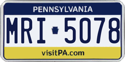 PA license plate MRI5078