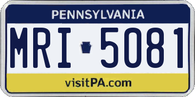 PA license plate MRI5081
