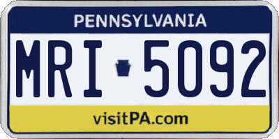 PA license plate MRI5092