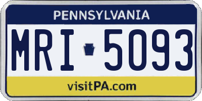 PA license plate MRI5093