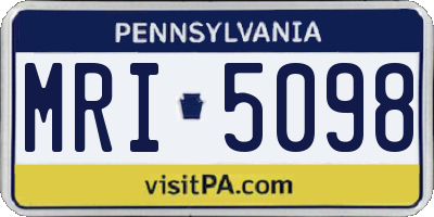 PA license plate MRI5098