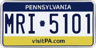 PA license plate MRI5101