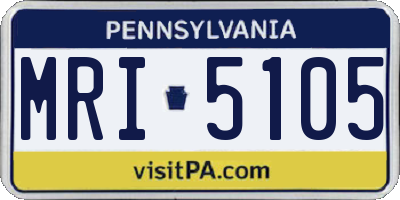 PA license plate MRI5105