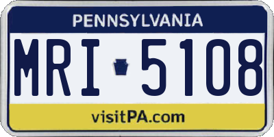 PA license plate MRI5108