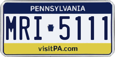 PA license plate MRI5111