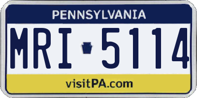 PA license plate MRI5114