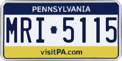 PA license plate MRI5115