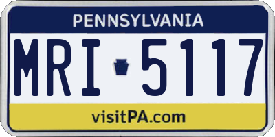 PA license plate MRI5117