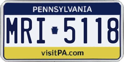 PA license plate MRI5118