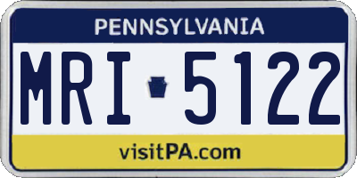 PA license plate MRI5122