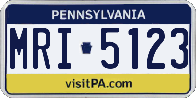 PA license plate MRI5123