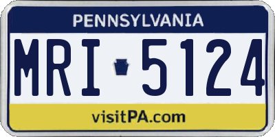 PA license plate MRI5124