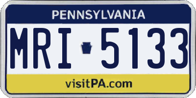 PA license plate MRI5133