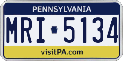 PA license plate MRI5134