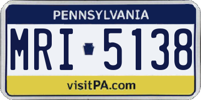 PA license plate MRI5138
