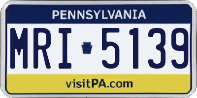 PA license plate MRI5139