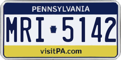 PA license plate MRI5142